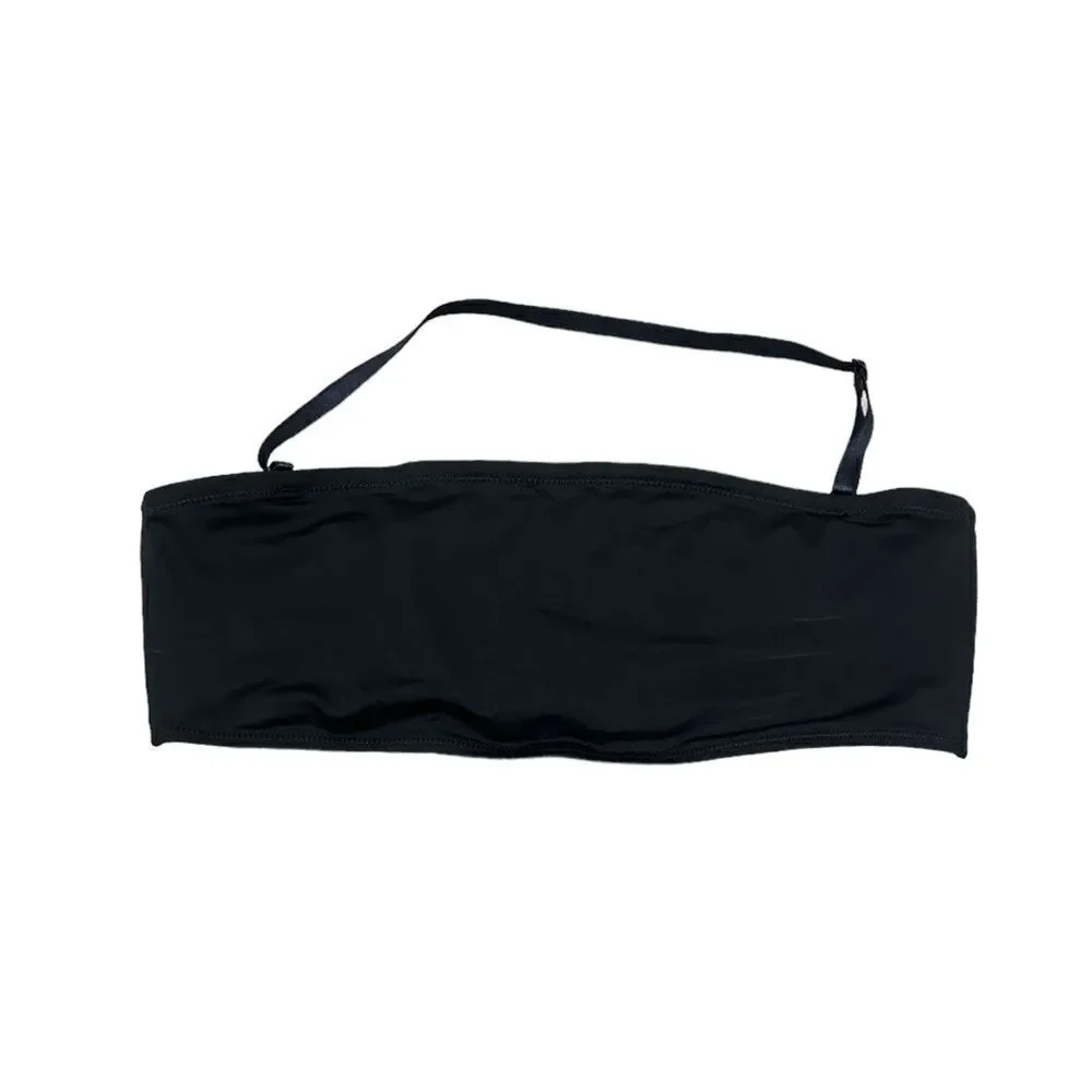 NWT SKIMS Signature Swim Bandeau Bikini Top In Onyx Black